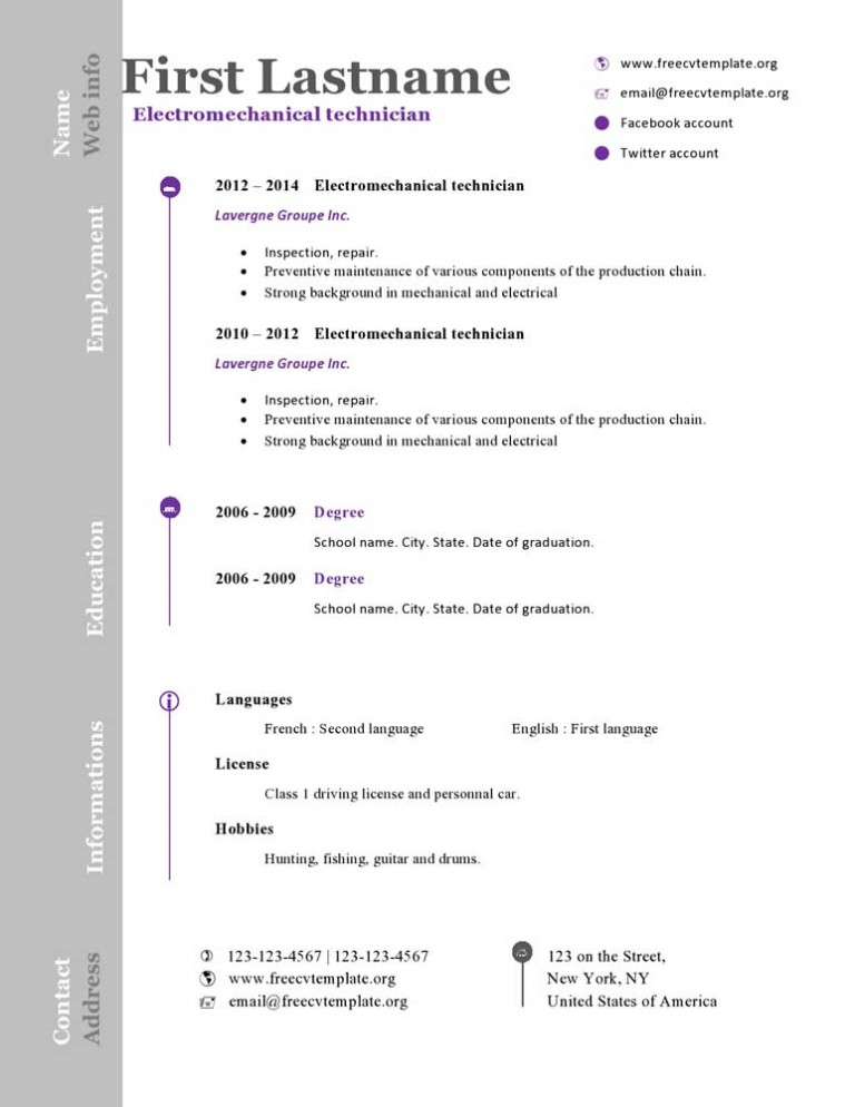 Free cv resume templates #473 to 479 • Get A Free CV