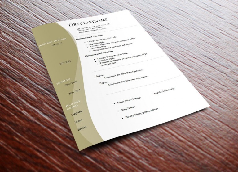 Free high quality cv template (#525 to 531) • Get A Free CV