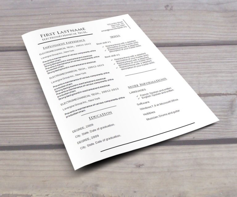 The Simple CV • Get A Free CV